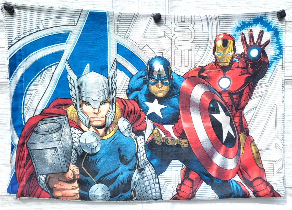 Marvel AVENGERS Pillowcase Thor Captain America Ironman Standard Size